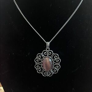Paparazzi Silver Necklace with Pink Stone